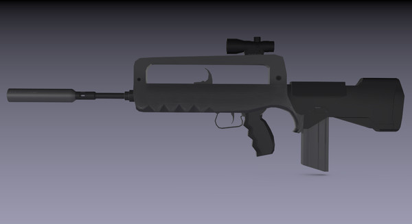 medium famas assault rifle 3ds - Famas Rifle by TotexArtz